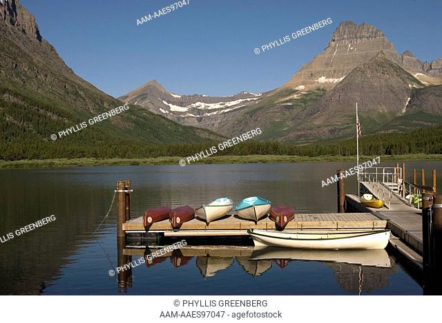 Boats on a dock  Swiftcurrent Lake, Glacier Nat.Park, MT  2007  Digital Capture