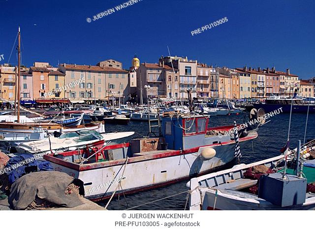 The harbor of St.Tropez city, Cote d'Azur, France, Europe