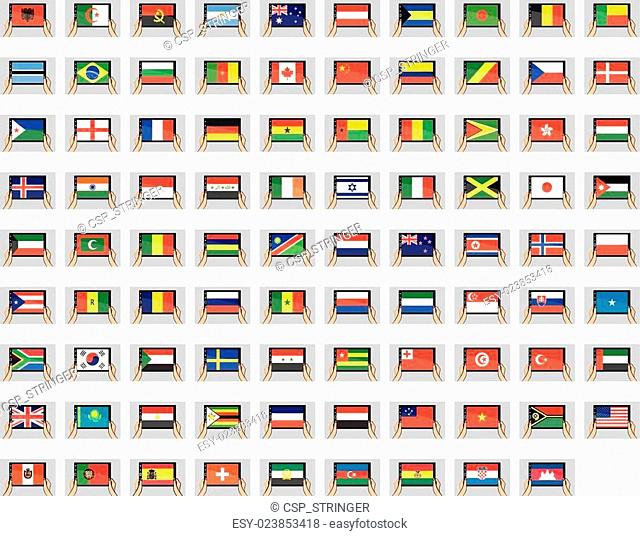 Illustrated Set of World Flags - Tablet PC