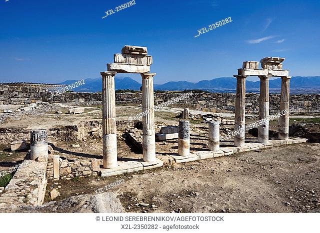 Ruins of the Gymnasium. Ancient city of Hierapolis, Denizli Province, Turkey