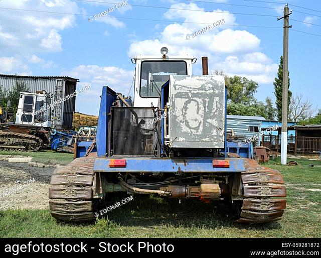 Russia, Poltavskaya village - September 6, 2015 Combine harvesters Agricultural machinery