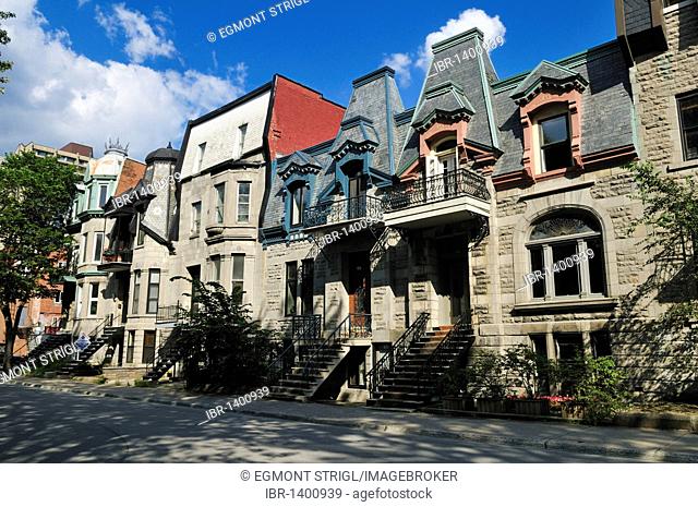Historic townhouses at Plateau Mont Royal, Montreal, Quebec, Canada, North America