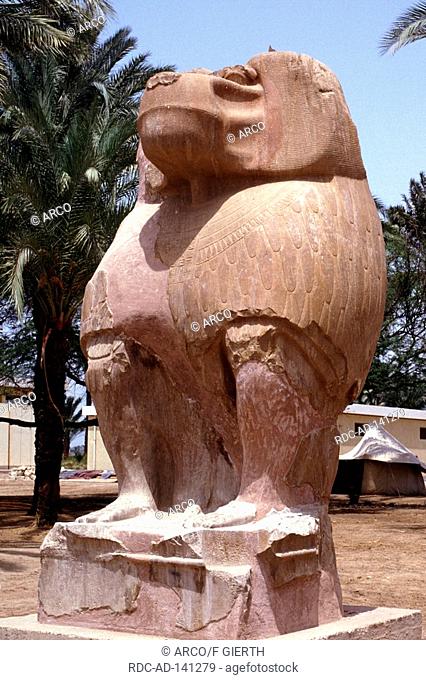 Statue of god Thot antique Hermopolis Ashmunein Egypt