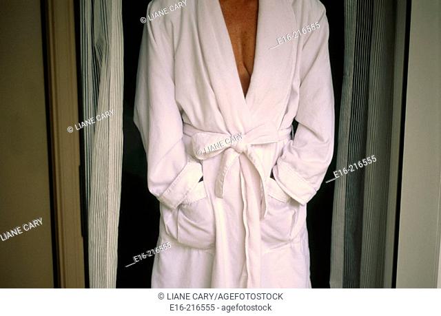 woman in robe