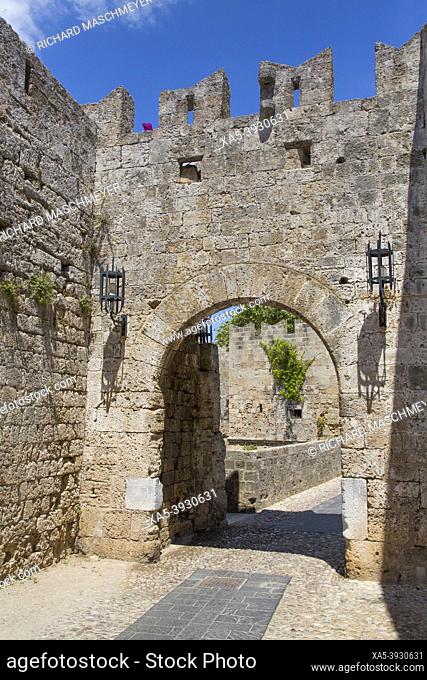 Fortification Gate, Rhodes Old Town, Rhodes, Dodecanese Island Group, Greece