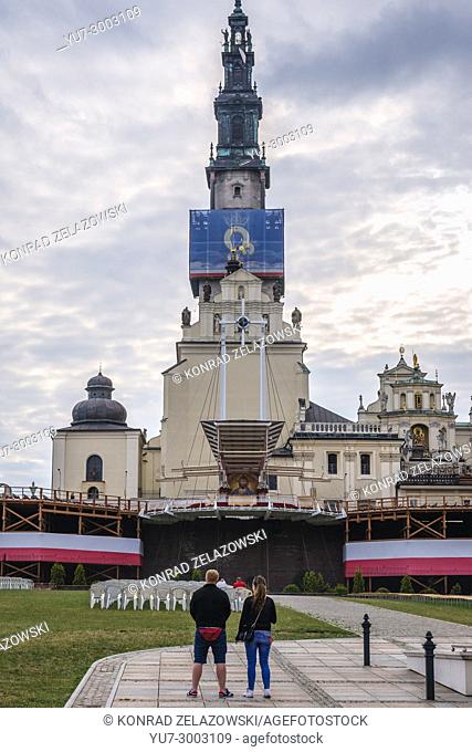 Most famous Polish piligrimage site - Jasna Gora Monastery in Czestochowa city in Silesian Voivodeship of southern Poland