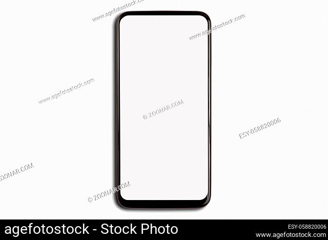 generic smartphone with blank screen isolated on white background