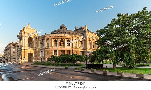 Odessa National Academic Theater of Opera and Ballet in Ukraine in a summer morning