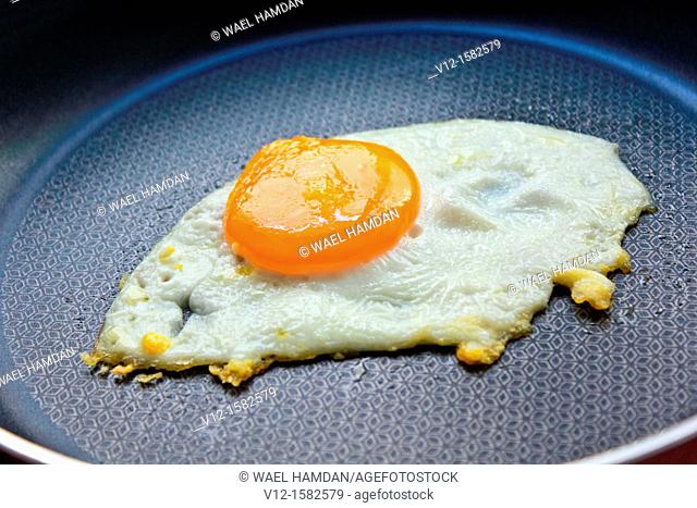Egg yolk in a fryer