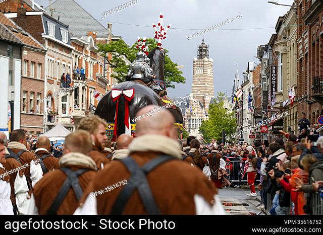 Illustration picture shows the 'Ros Beiaardommegang', a decennial procession featuring the heroic horse, Ros Beiaard, in Dendermonde, Sunday 29 May 2022