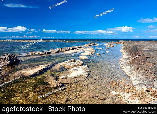 rock formations landscape at beach in tip of Borneo