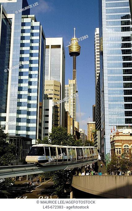 Monorail in Sydney's central business district. Australia. 2007
