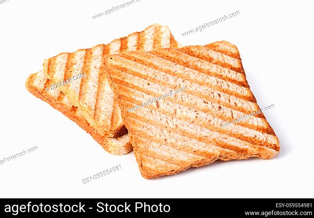 toasted bread isolated on white background