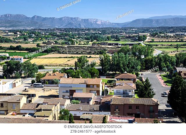 Aerial view of Sentiu of Sio, Lerida province, Catalonia, Spain
