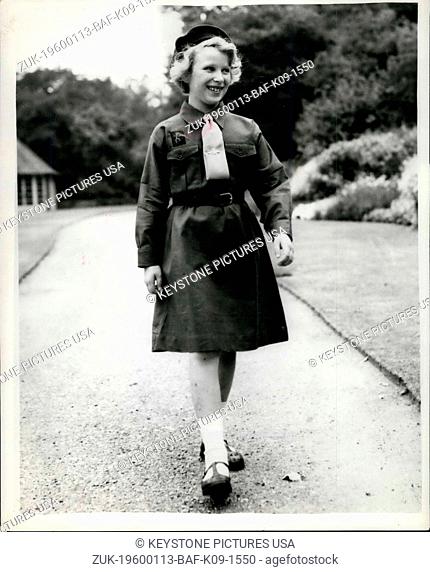 1936 - Princess Anne .. Brownie: One of the happiest members of the Buckingham Palace Brownie Pack - is H.R.H. Princess Anne seen here on way to a meeting of...