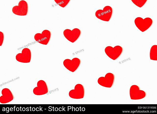 The background which consists of red hearts. Love concept, greeting card for valentine's day