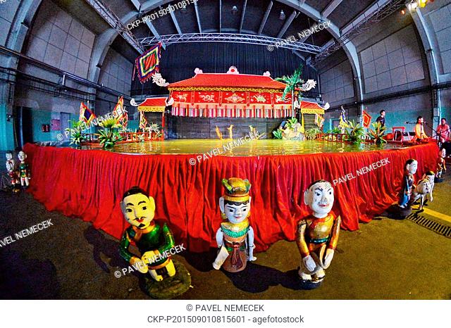 Traditional Vietnamese water puppet theatre dress rehearsal in DEPO2015 within the Skupa's Pilsen festival organised as part of the Pilsen - European Capital of...