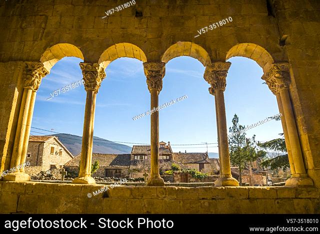 Atrium of the Romanesque church. Sotosalbos, Segovia province, Castilla Leon, Spain