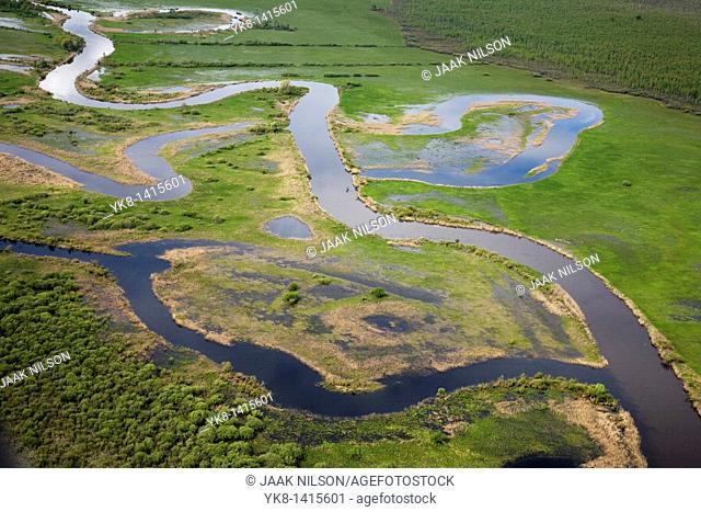 Aerial Photo of Winding River Emajõgi in Estonia