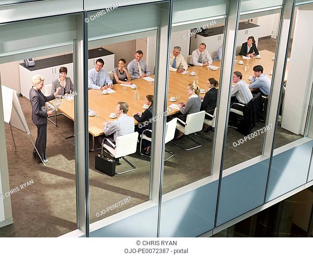 View of business people in conference room