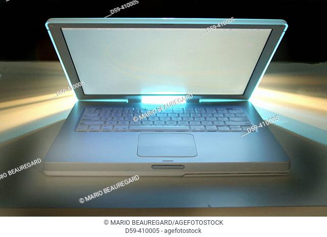 Macintosh Ibook laptop computer open