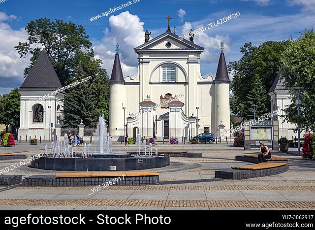 Basilica of the Assumption of the Blessed Virgin Mary in Wegrow town located in Masovian Voivodeship of Poland