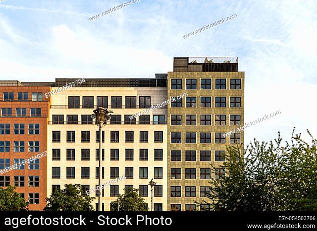 Front View of Residential and Office Buildings in Berlin Mitte, Germany