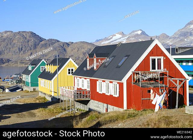 Town Tasiilaq (formerly called Ammassalik), the biggest town in East Greenland. America, Greenland, Tasiilaq, danish territory