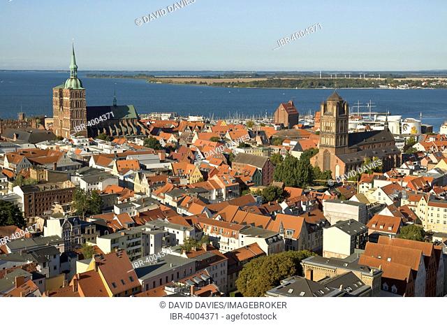 City view with St. Nicholas' Church, Stralsund, Mecklenburg Vorpommern, Germany