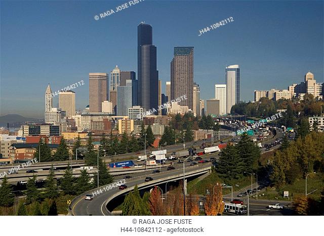 USA, America, United States, North America, Seattle city, Washington State, Downtown, October 2007, North America, aut