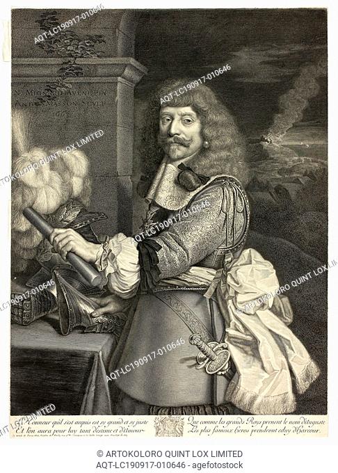 Portrait of Henri de Lorraine, Comte d’Harcourt, Horsemaster of France, 1667, Antoine Masson (French, 1636-1700), after Nicolas Mignard (French, 1606-1668)