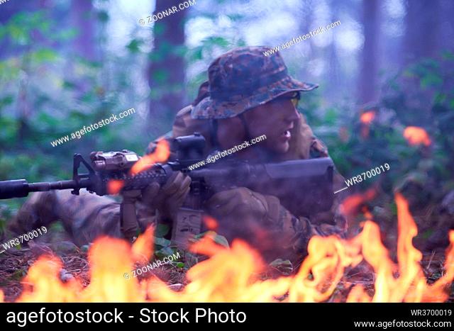 modern warfare soldier in action combat