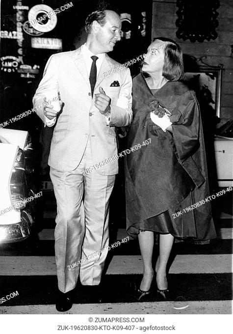 Aug. 30, 1962 - Rome, Italy - American actress GLORIA SWANSON seen visiting the famous night clubs of Rome with escort EARL BLACKWELL the famous Hollywood...