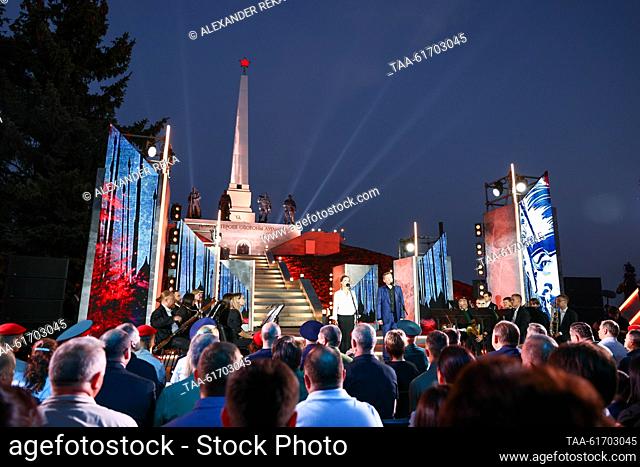 RUSSIA, LUGANSK - SEPTEMBER 2, 2023: Seen in this image is a ceremony marking the re-opening of renovated Ostraya Mogila Memorial The memorial