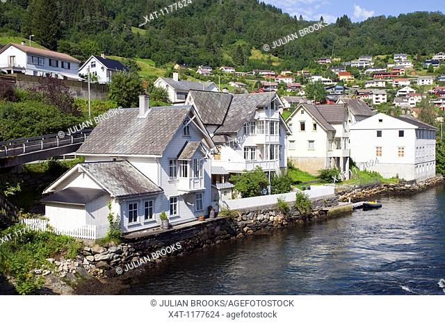 sea front houses at Norheimsund, Western Norway
