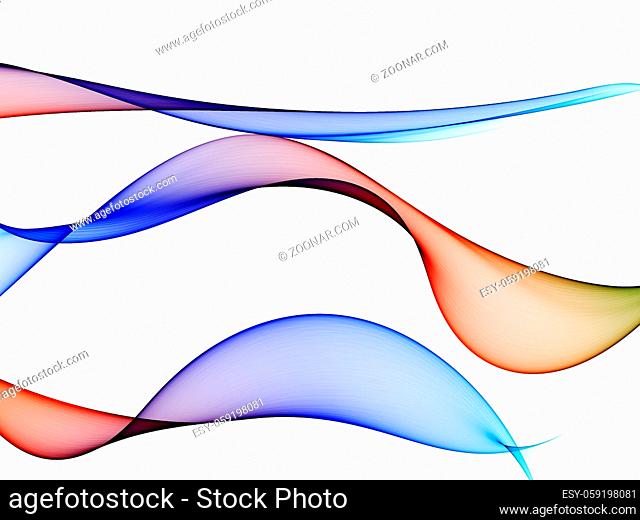 Abstract generated colorful wave pattern over white background