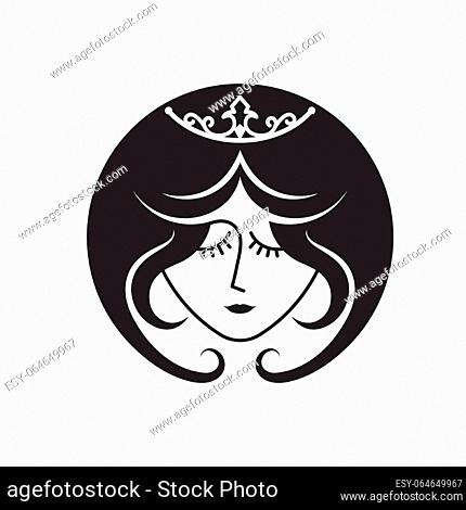 princess head icon vector illustration concept design web