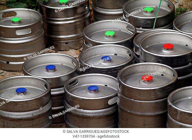 barrels of beer in Toledo, Castilla La Mancha, Spain
