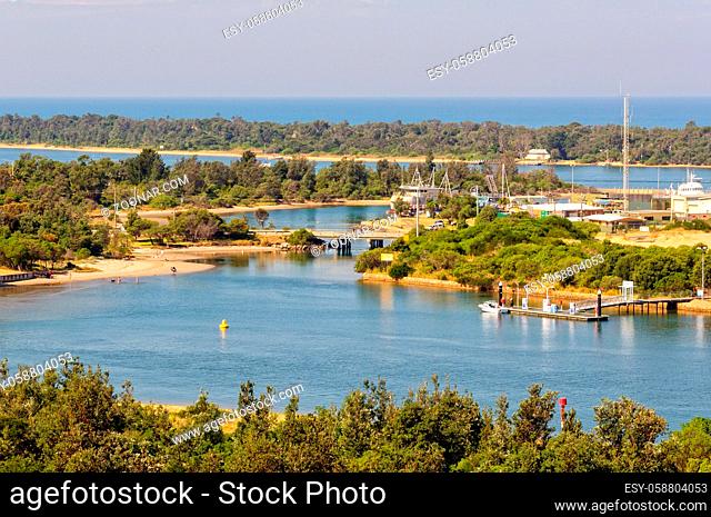 View of the Bullock Island from the Lake Entrance Lookout - Lakes Entrance, Victoria, Australia