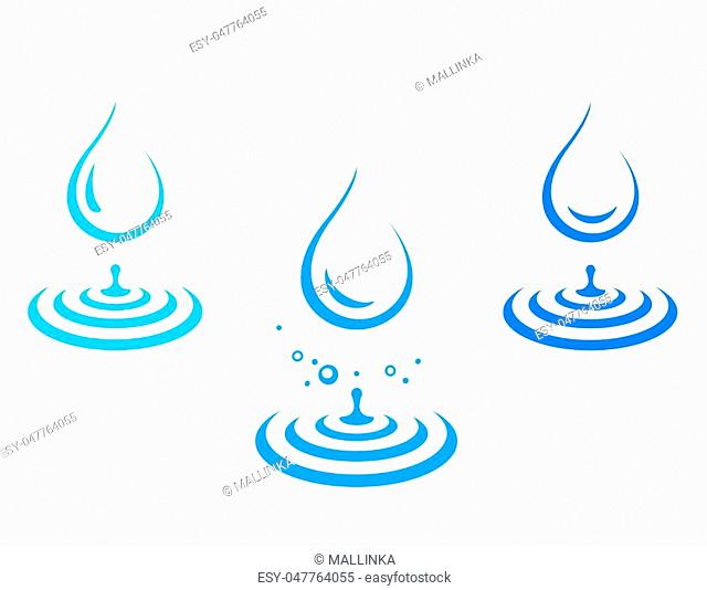 water drop icons splash set on white background