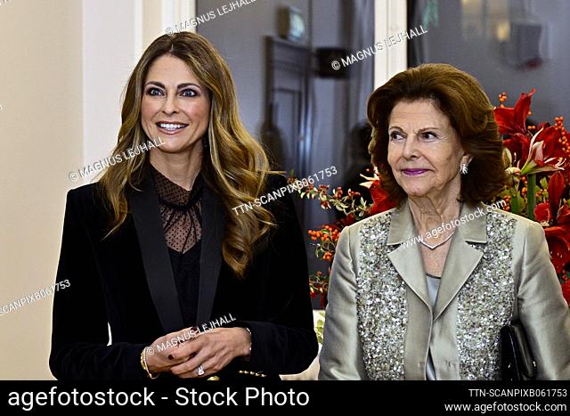 Princess Madeleine and Queen Silvia attend a concert at Lilla Akademien on the occasion of the Queen's 80th birthday at Lilla Akademien, Stockholm