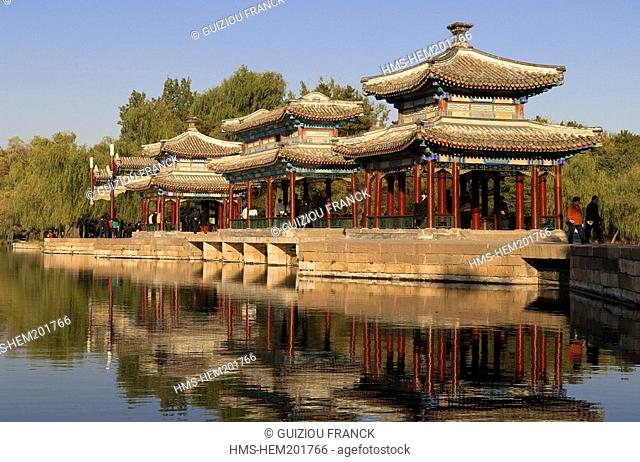 China, Hebei Province, Chengde, Imperial Summer Palace, listed as World Heritage by UNESCO, the Three Pavilions Huxinxie