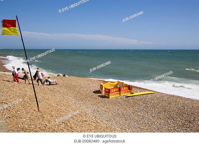 Life guard station on the beach at Hove