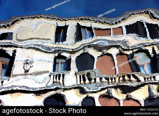 Reflection of a house facade in the water, Italy, Veneto, Venice