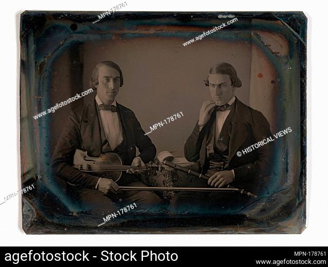 [Violinist and Flute Player]. Artist: Possibly by Unknown (American); Date: ca. 1847; Medium: Daguerreotype; Classification: Photographs