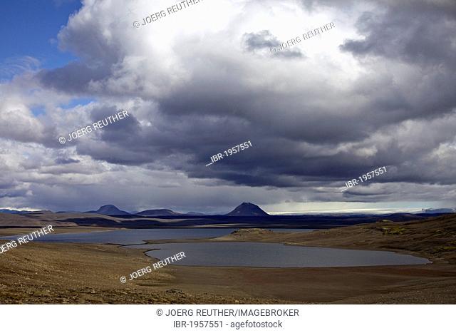 Cloudy atmosphere along the Sprengisandur highland road, south Iceland, Europe