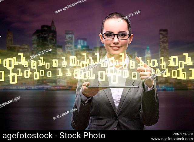 Woman in data management concept with tablet