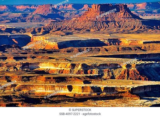 Rock formations in a canyon, Green River, Island In The Sky, Canyonlands National Park, Utah, USA