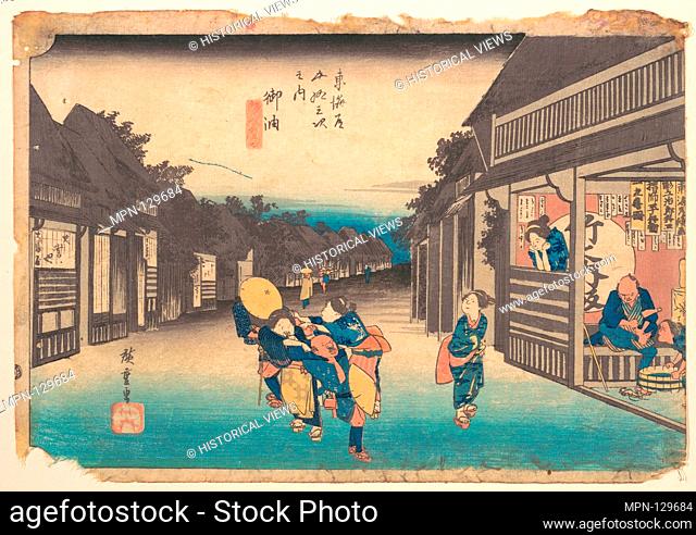 Goyu, Tabibito Ryujo. Artist: Designed by Utagawa Hiroshige (Japanese, Tokyo (Edo) 1797-1858 Tokyo (Edo)); Period: Edo period (1615-1868); Date: ca