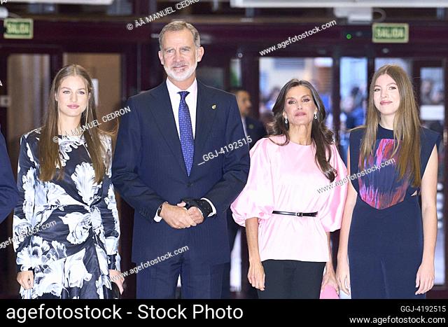 King Felipe VI of Spain, Queen Letizia of Spain, Crown Princess Leonor, Princess Sofia attends '31th Musical Week' closing concert during Princesa de Asturias...